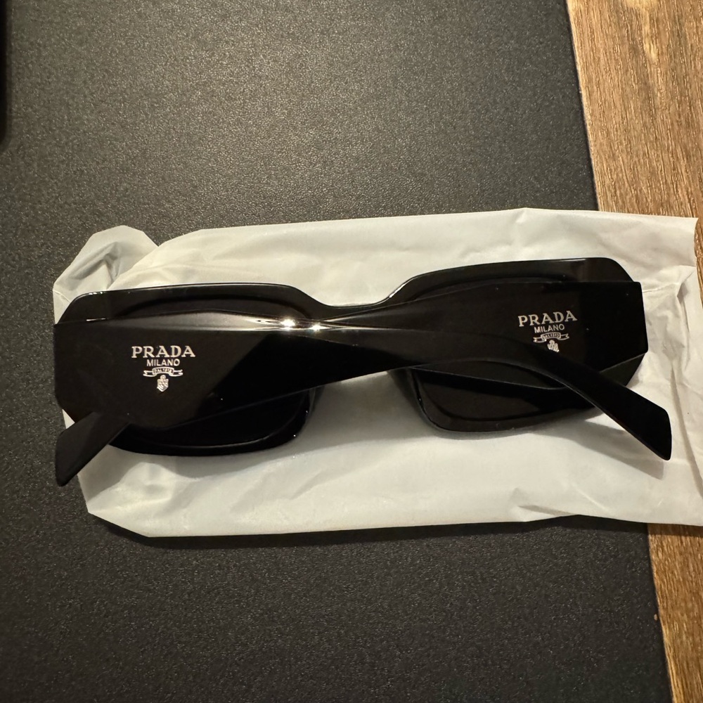 Prada Rectangular Black Sunglasses NWT - image 2